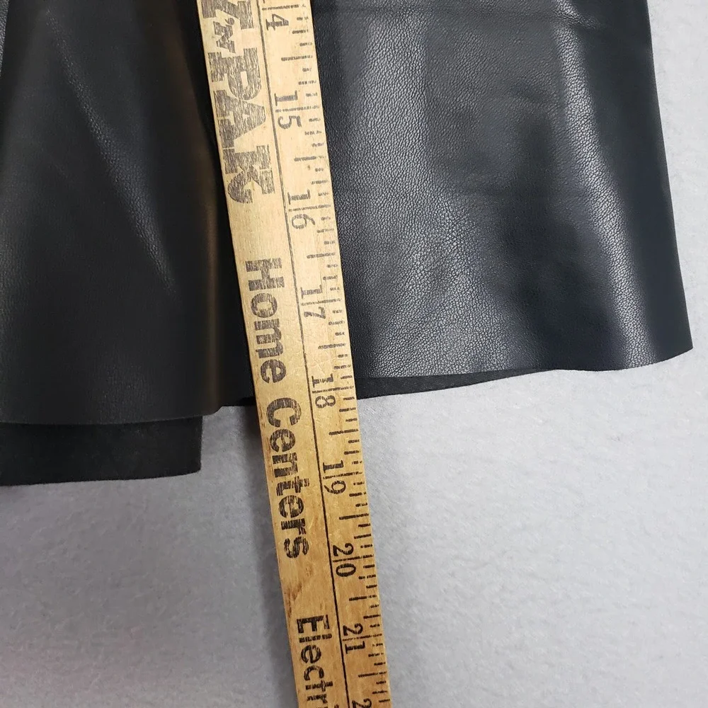 Michael Kors Size M Faux Leather Trim A-Line Mini Skirt Black Cocktail‎ Edgy NWT
